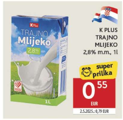 K PLUS TRAJNO MLIJEKO