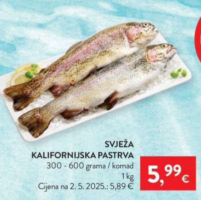 Svježa kalifornijska pastrva