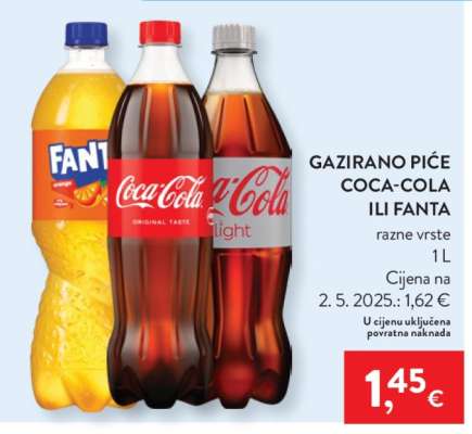 Gazirano piće Coca-Cola ili Fanta
