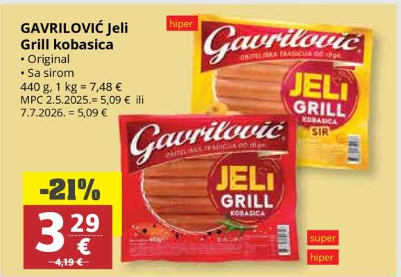GAVRILOVIĆ Jeli Grill kobasica