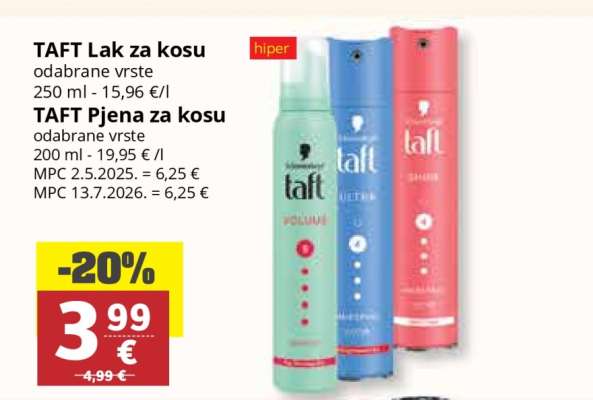 TAFT Pjena za kosu