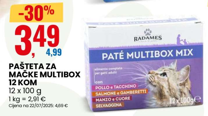 PAŠTETA ZA MAČKE MULTIBOX 12 KOM