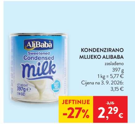 Kondenzirano mlijeko Alibaba