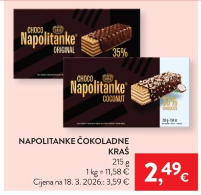 Napolitanke Čokoladne Kraš