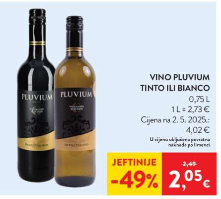 Vino Pluvium Tinto ili Bianco