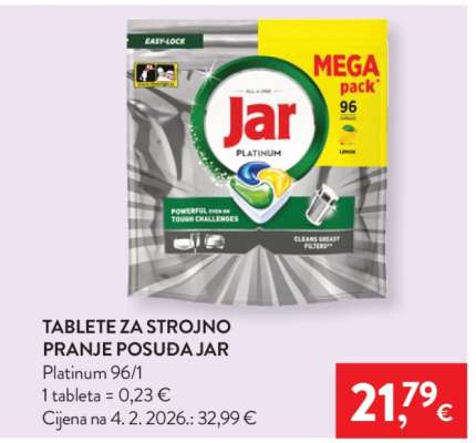 Tablete za strojno pranje posuđa Jar