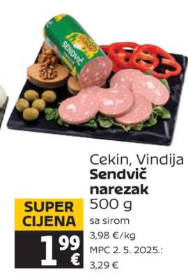Cekin, Vindija Sendvič narezak