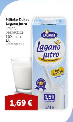 Mlijeko Dukat Lagano jutro