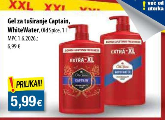 Gel za tuširanje Captain, WhiteWater, Old Spice, 1 l