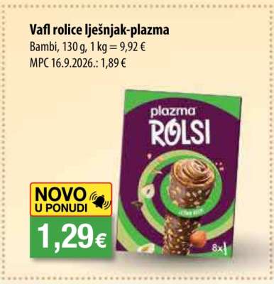 Vafl rolice lješnjak-plazma