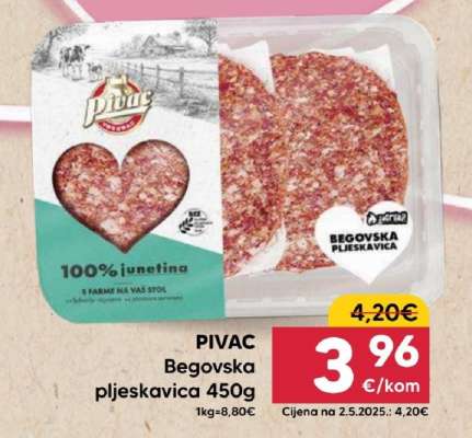 PIVAC Begovska pljeskavica 450g