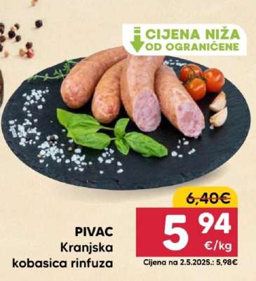 PIVAC Kranjska kobasica rinfuza