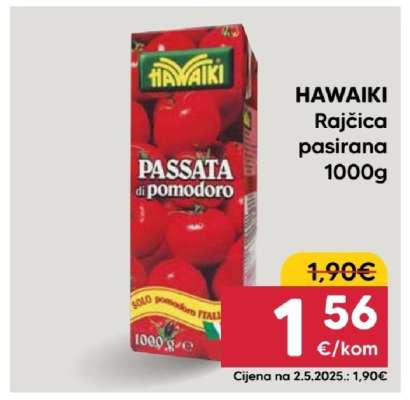 HAWAIKI Rajčica pasirana 1000g