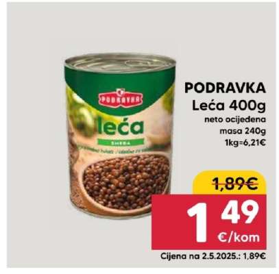 PODRAVKA Leća 400g