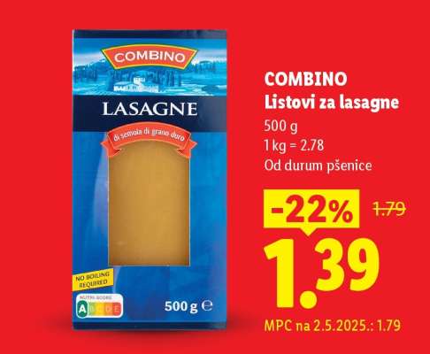 COMBINO Listovi za lasagne