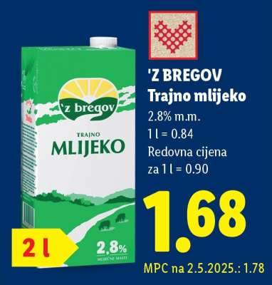 `Z BREGOV Trajno mlijeko