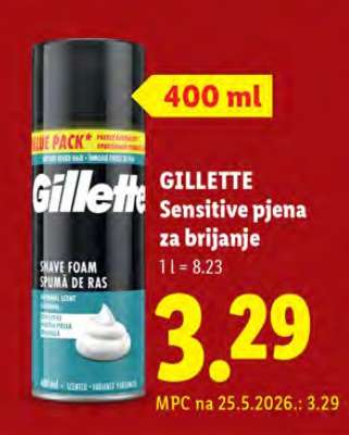 GILLETTE Sensitive pjena za brijanje