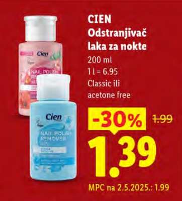 CIEN Odstranjivač laka za nokte