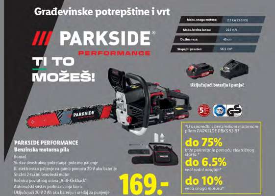 PARKSIDE PERFORMANCE Benzinska motorna pila