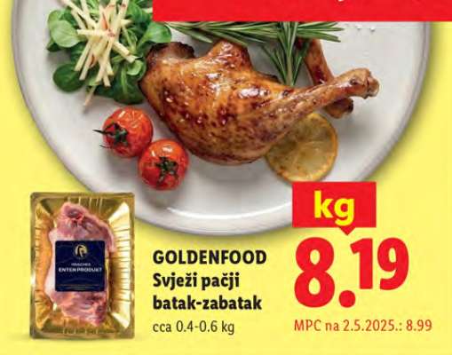 GOLDENFOOD Svježi pačji batak-zabatak