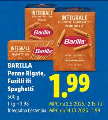 BARILLA Penne Rigate, Fusilli ili Spaghetti