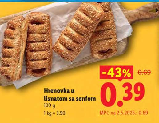 HRENOVKA U LISNATOM SA SENFOM