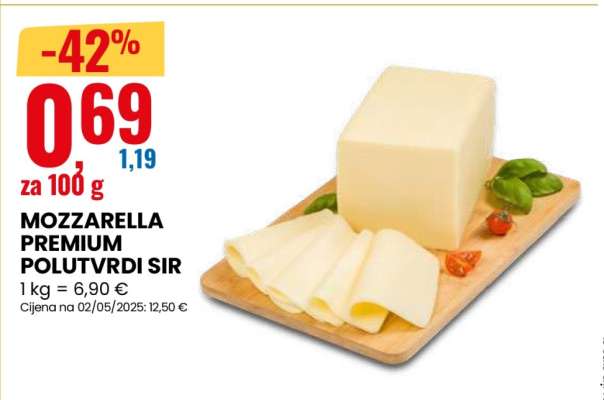 MOZZARELLA PREMIUM POLUTVRDI SIR