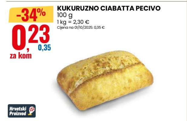 KUKURUZNO CIABATTA PECIVO