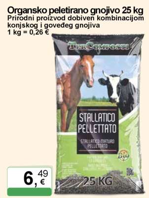 Organsko peletirano gnojivo 25 kg
