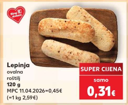Lepinja ovalna roštilj 120 g