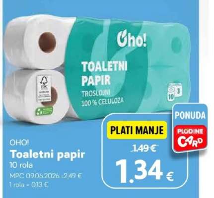 OHO! Toaletni papir 10 rola