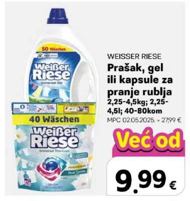 WEISSER RIESE Prašak, gel ili kapsule za pranje rublja