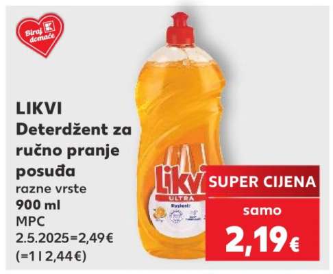 LIKVI Deterdžent za ručno pranje posuđa