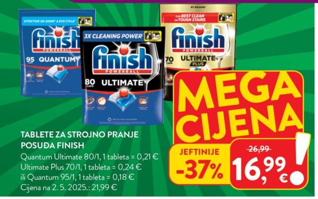 Tablete za strojno pranje posuđa Finish