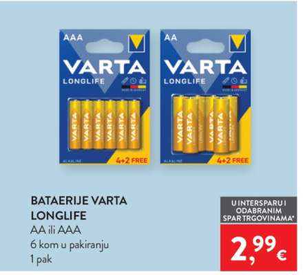 BaTERijE VaRTa LONgLiFE