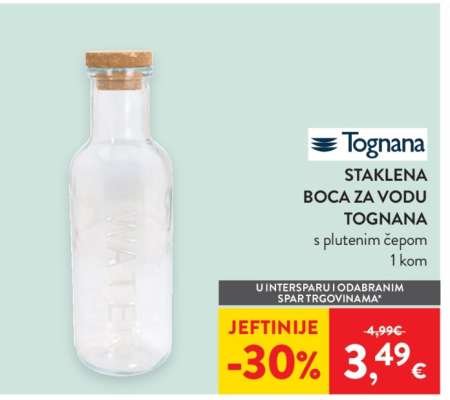 Staklena boca za vodu Tognana