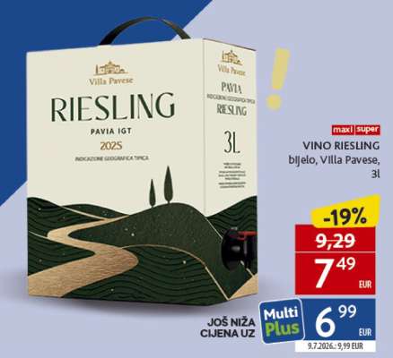 VINO RIESLING bijelo, Villa Pavese, 3l