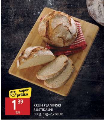 KRUH PLANINSKI RUSTIKALNI