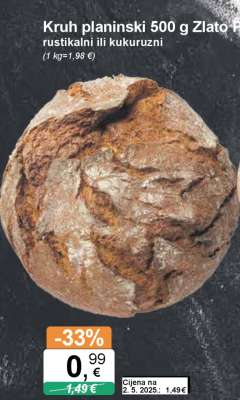 Kruh planinski 500 g Zlato P