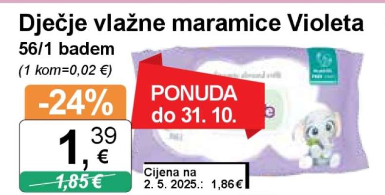 Dječje vlažne maramice Violeta