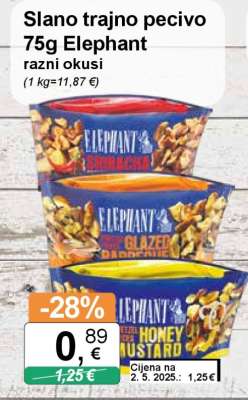 Slano trajno pecivo 75g Elephant