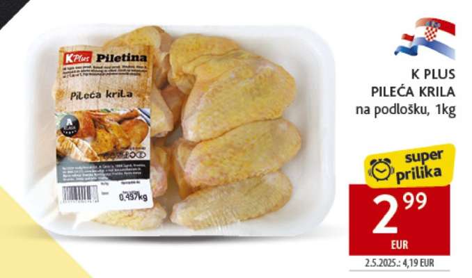 K PLUS PILEĆA KRILA na podlošku , 1kg