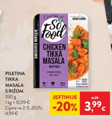PILETINA TIKKA MASALA S RIŽOM