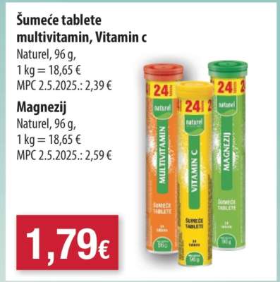Šumeće tablete multivitamin, Vitamin c