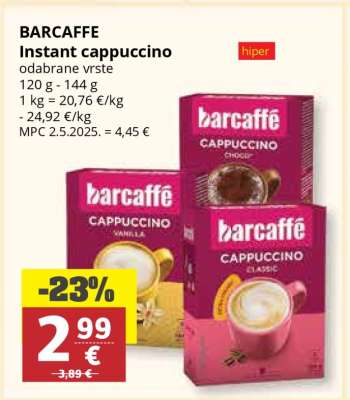 Barcaffe Instant cappuccino