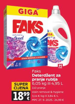 FAKS DETERDŽENT ZA PRANJE RUBLJA