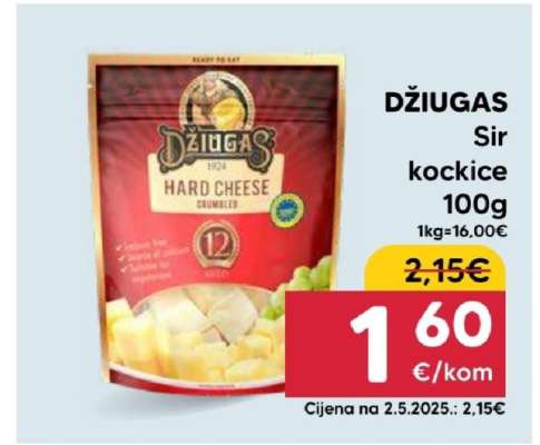 DŽIUGAS Sir kockice 100g
