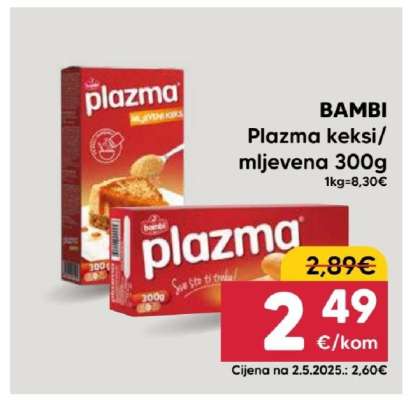 BAMBI Plazma keksi/mljevena 300g