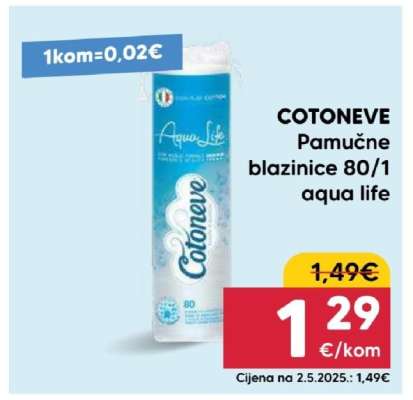 COTONEVE Pamučne blazinice 80/1 Aqua Life