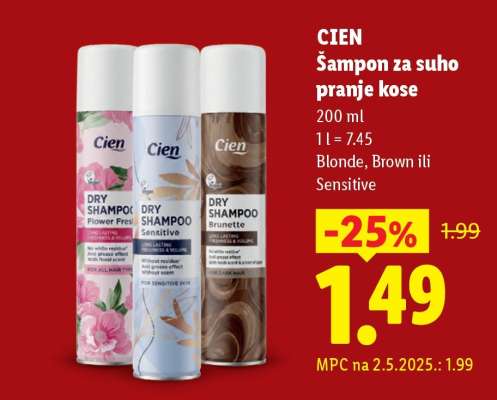 Cien Šampon za suho pranje kose